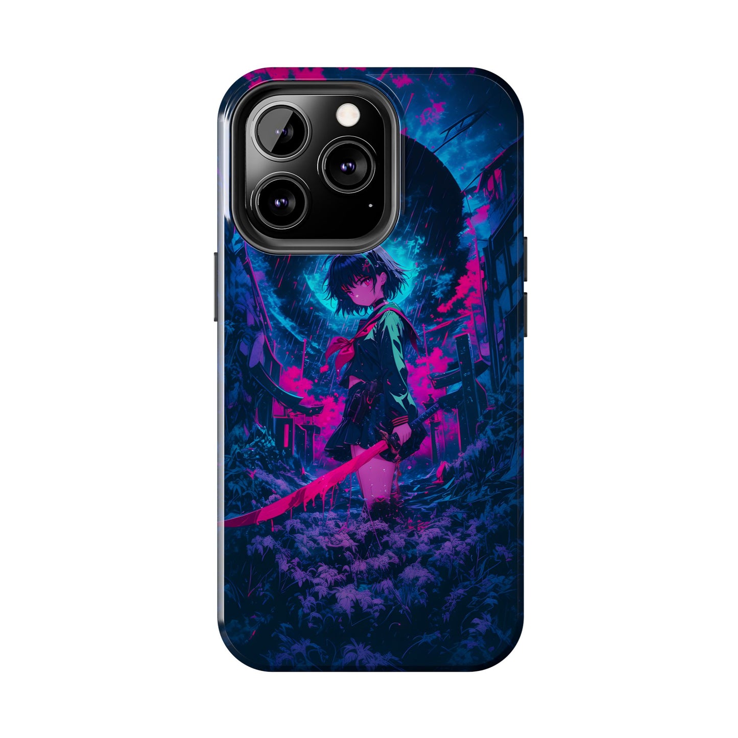 Neon Samurai Girl Phone Case