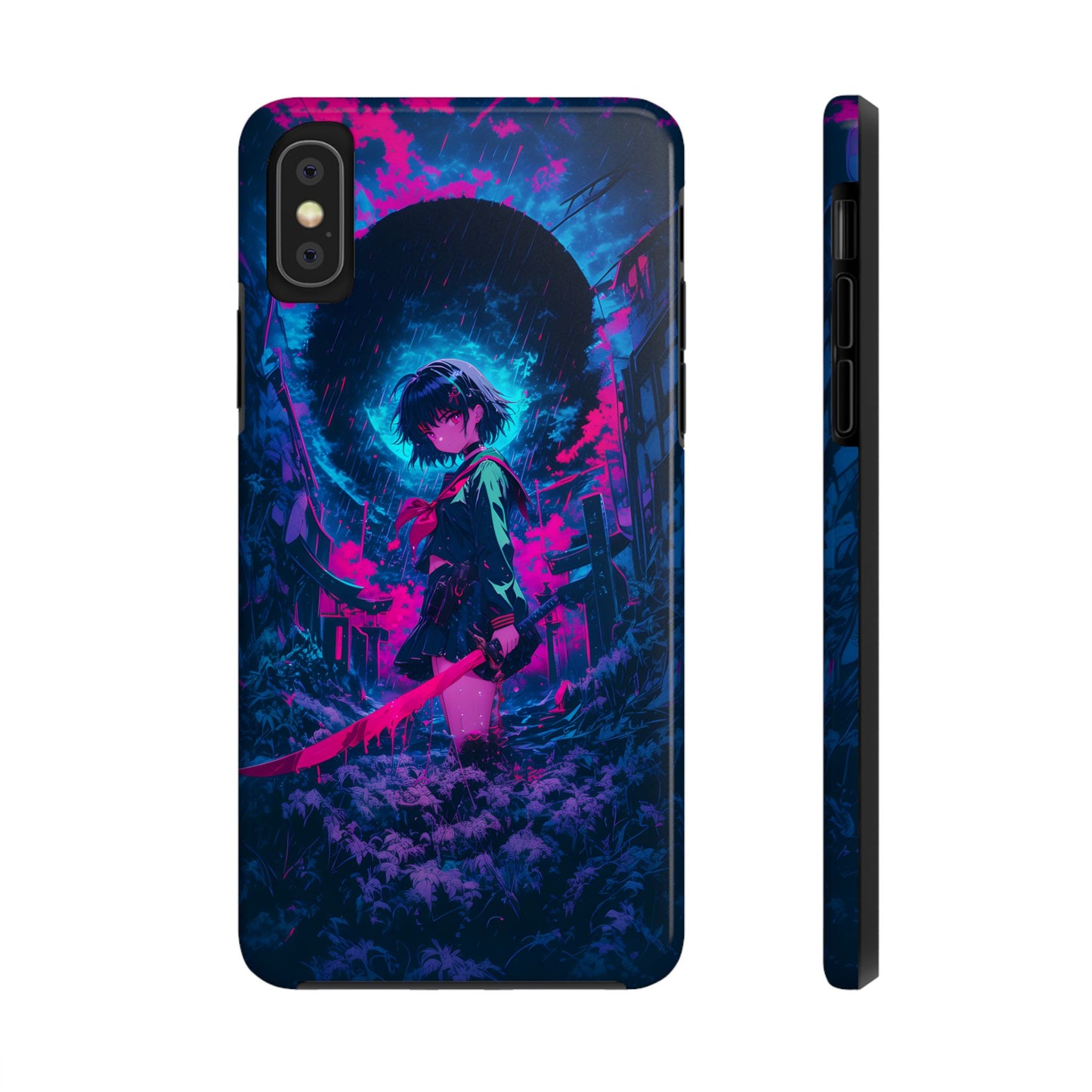 Neon Samurai Girl Phone Case
