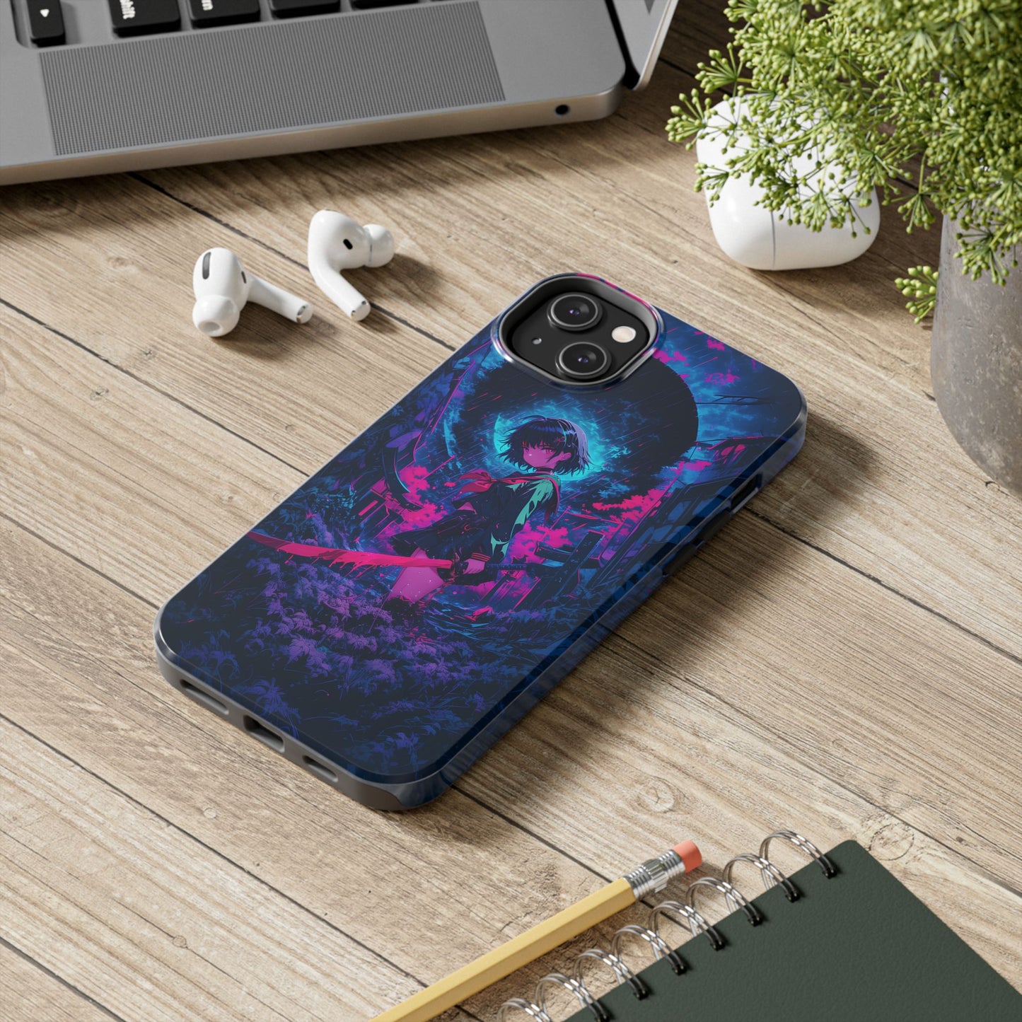 Neon Samurai Girl Phone Case