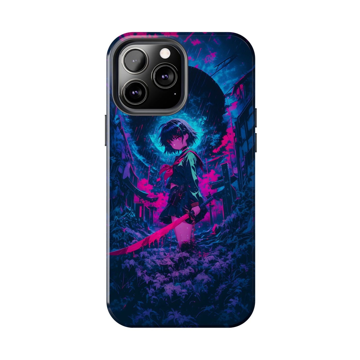 Neon Samurai Girl Phone Case