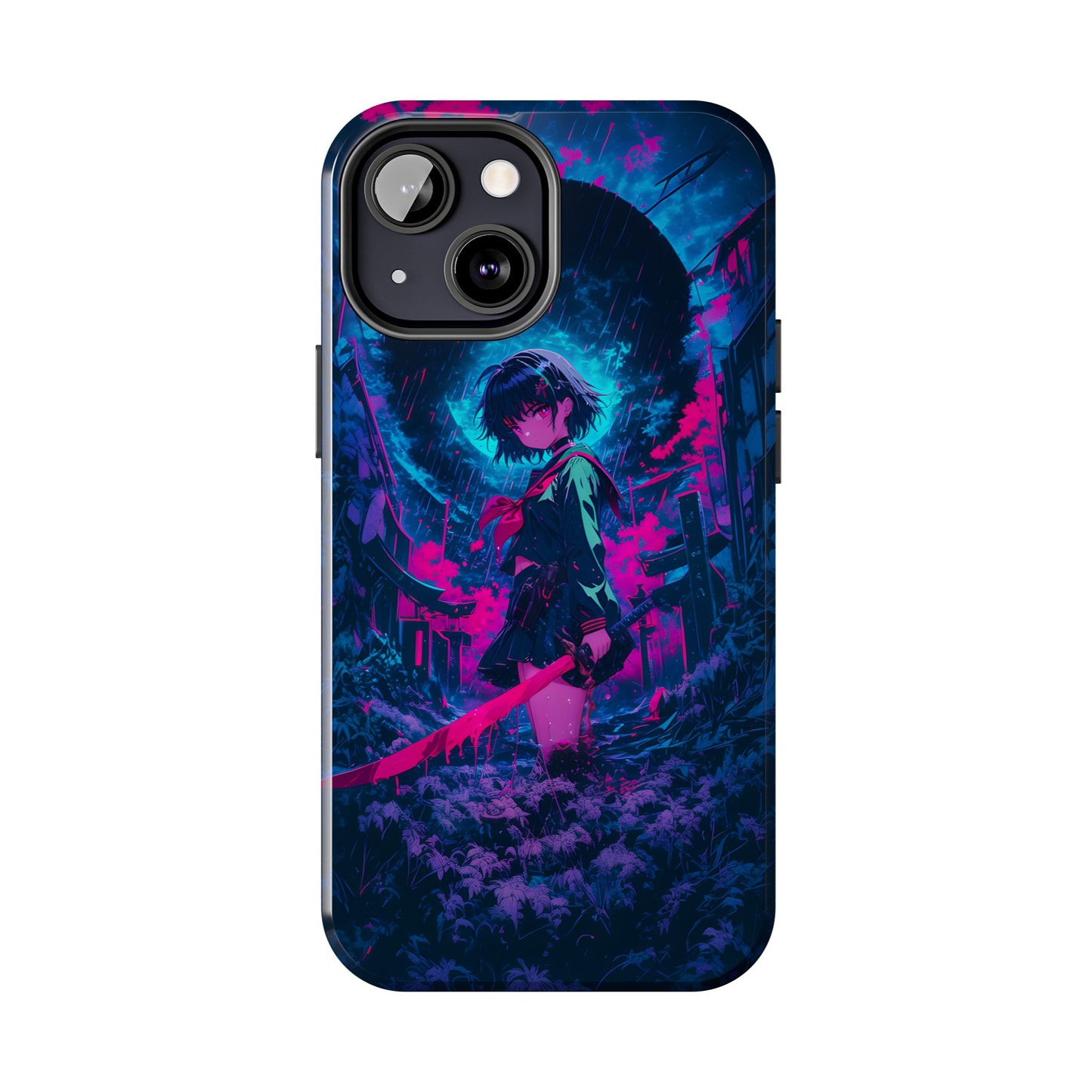 Neon Samurai Girl Phone Case