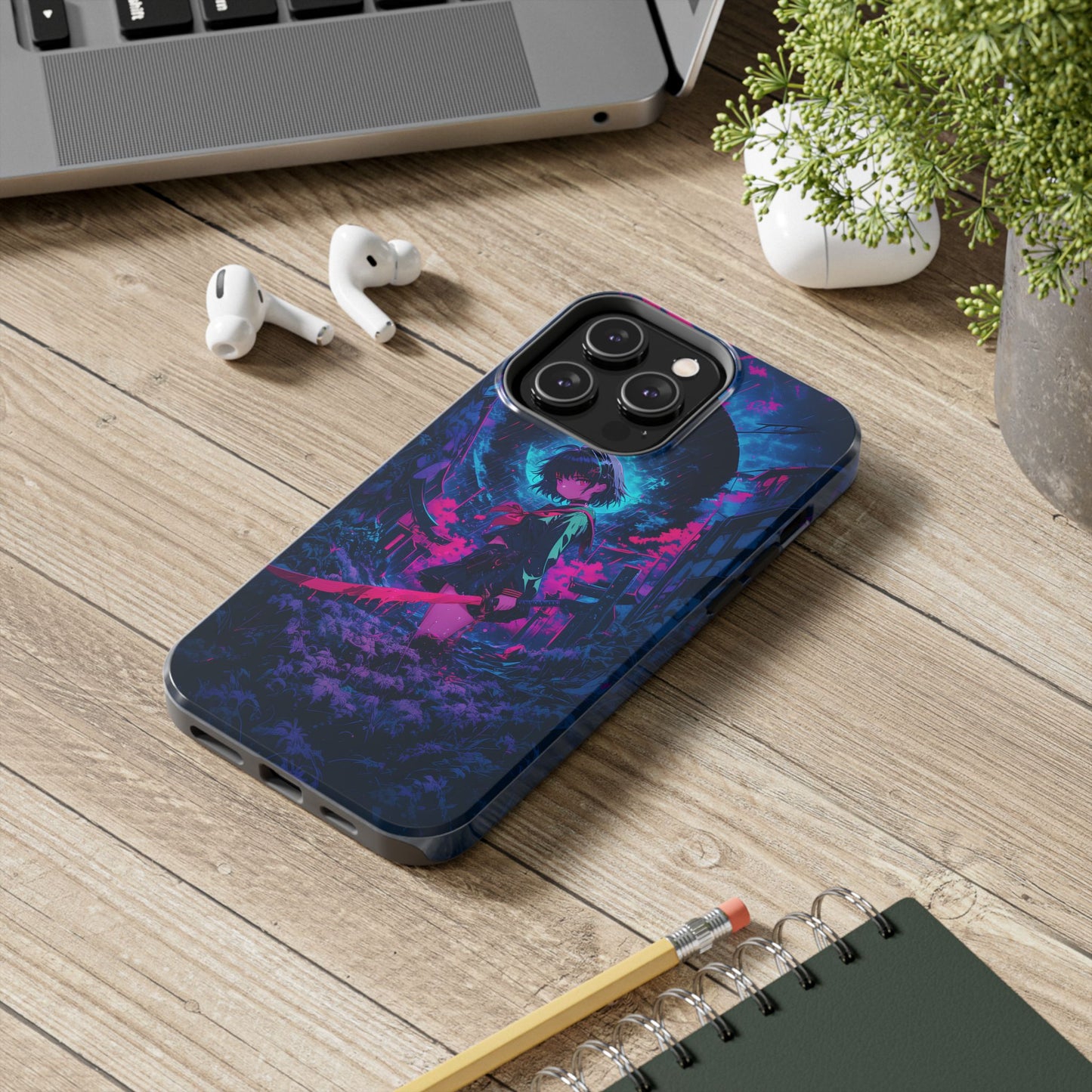 Neon Samurai Girl Phone Case