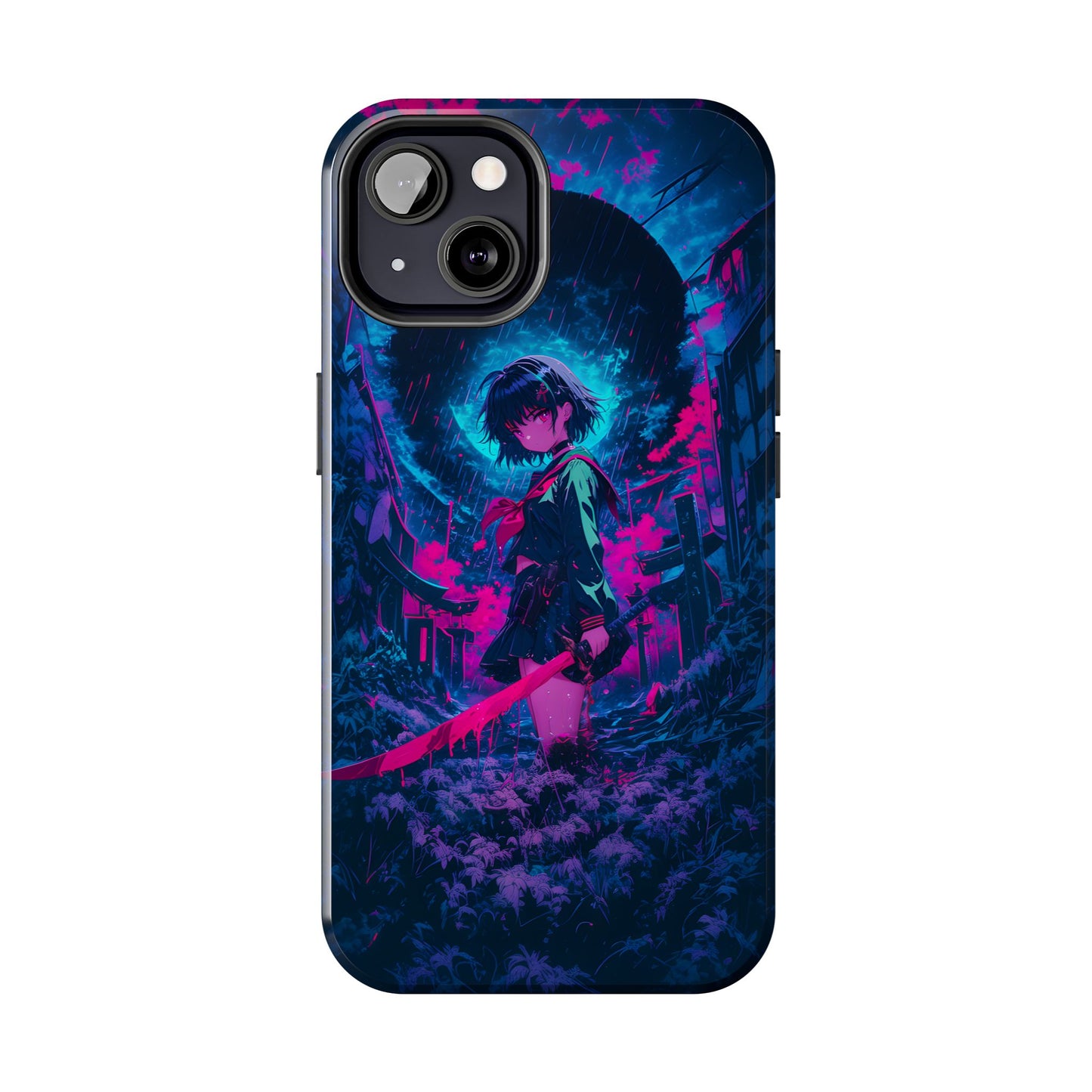 Neon Samurai Girl Phone Case