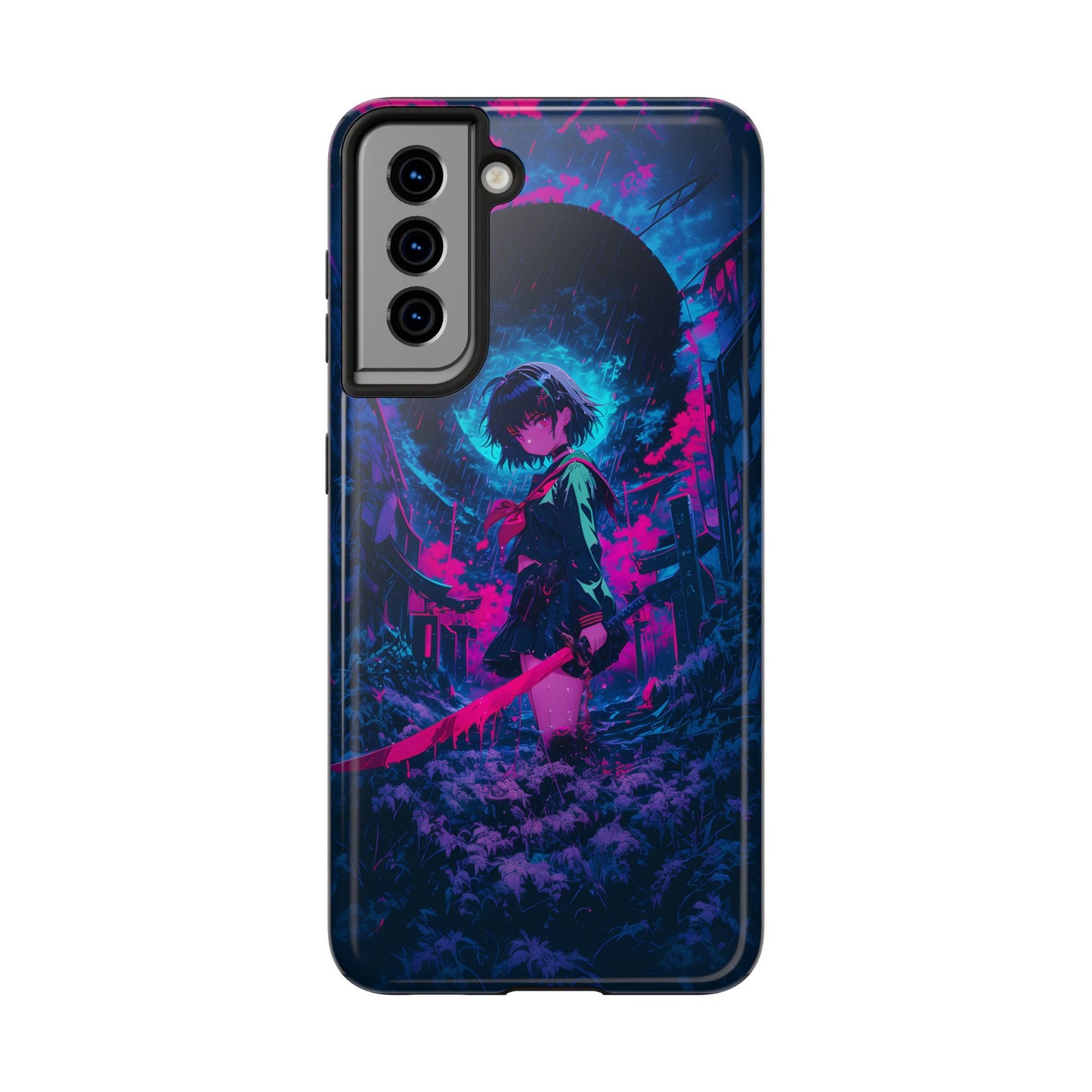 Neon Samurai Girl Phone Case