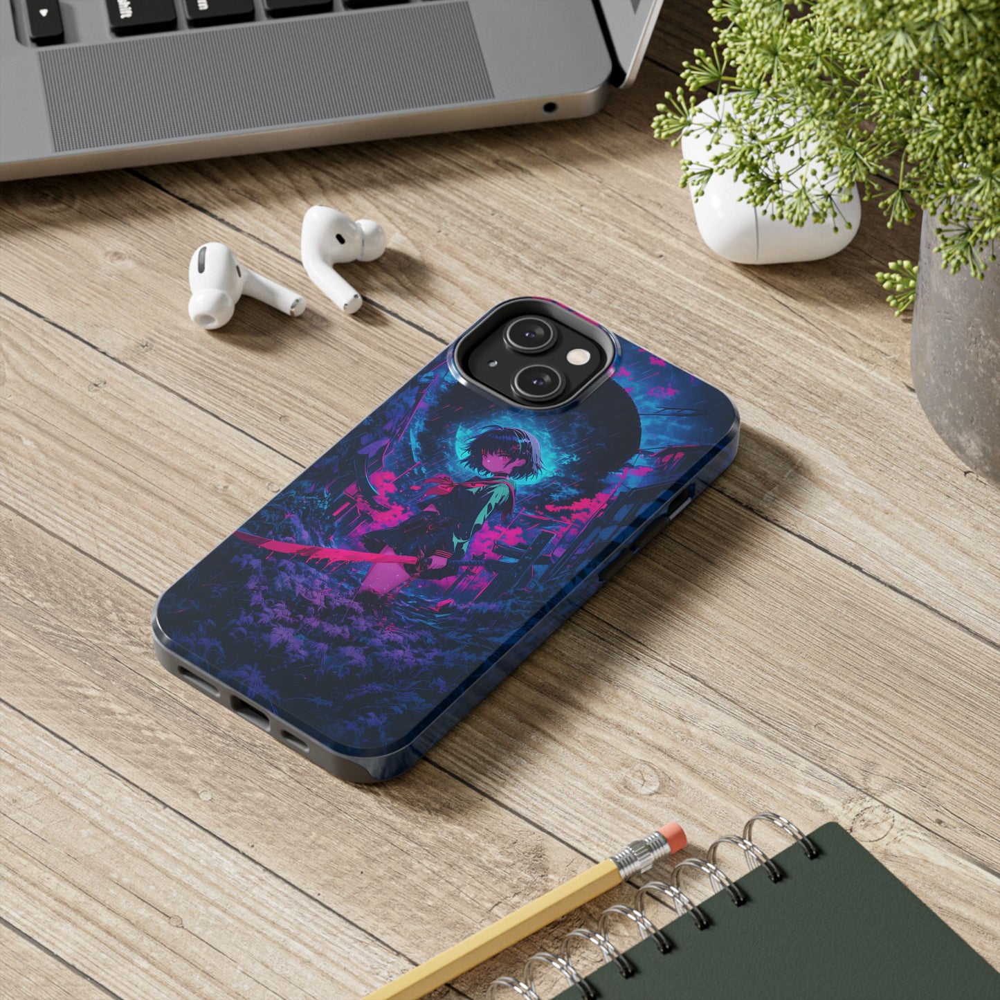 Neon Samurai Girl  Phone Case